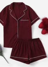 Basic coral -2 pc linen summer short set